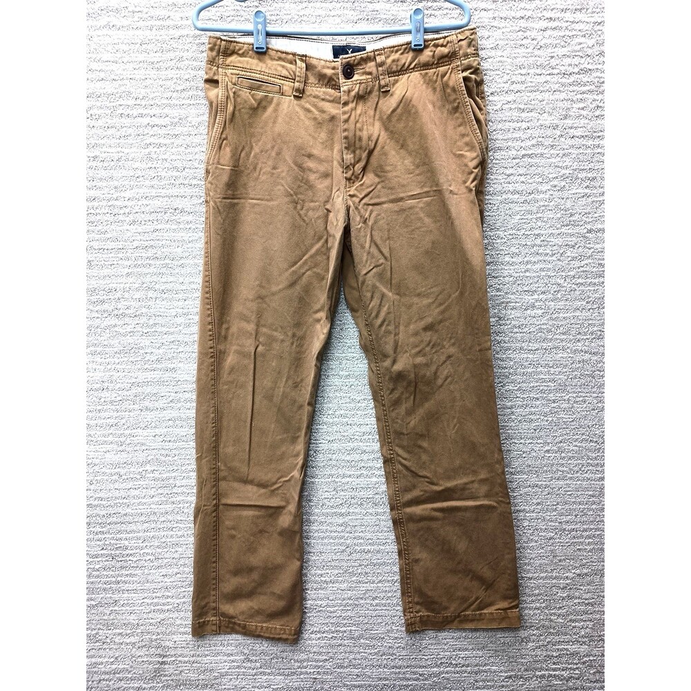 American Eagle Relaxed Straight Jeans Beige Stretch Denim Mens 32x32